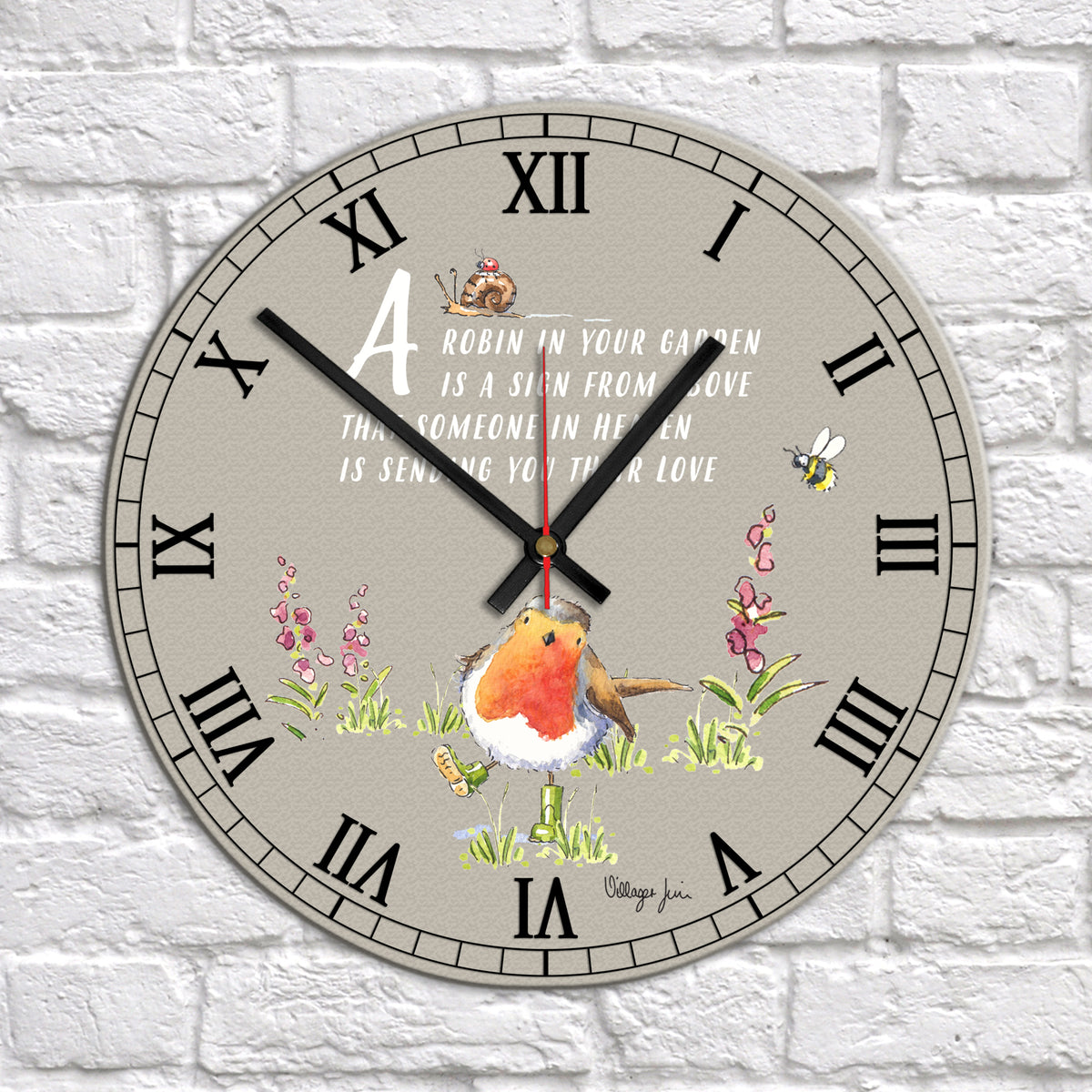 Robin in the Garden Robin Clock – Villager Jim's Shop