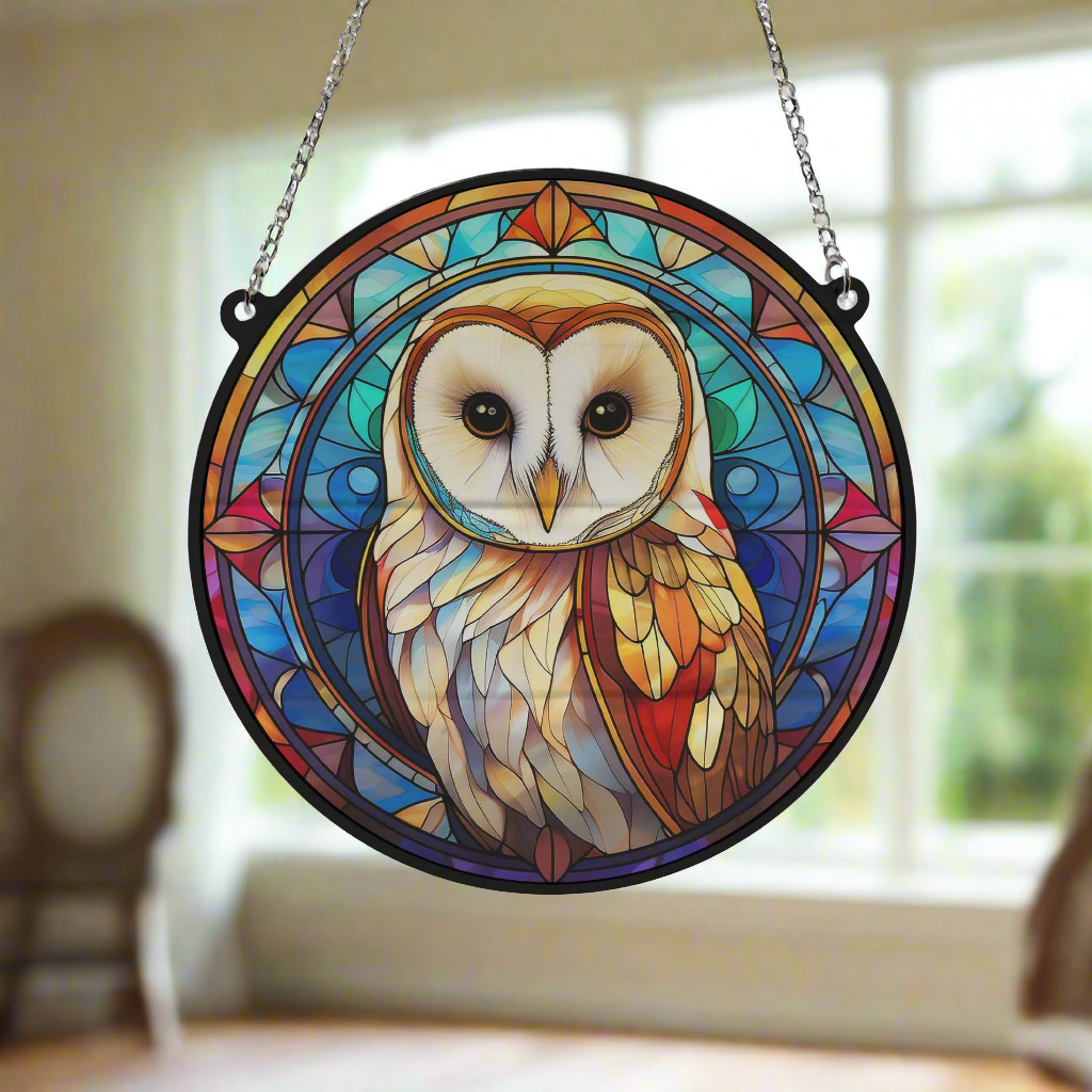 Barn Owl Stained newest Glass