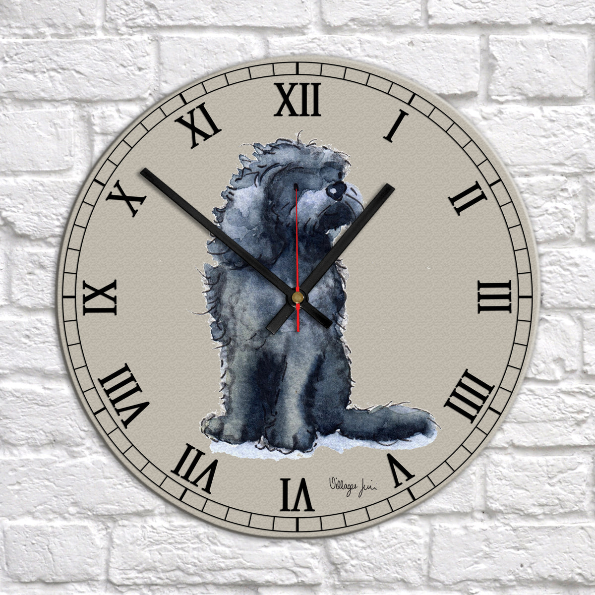 Cockapoo Black Clock – Villager Jim's Shop